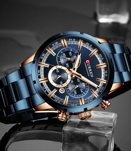 CURREN Men Watch Top Brand Luxury Sports Quartz Mens Watches Full Steel Waterproof Chronograph Wristwatch Men Relogio Masculino - Promo Pro Store