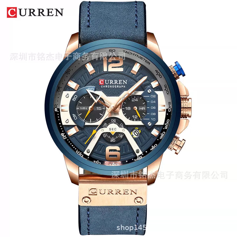 Curren Caren 8329 Trendy Fashion Men Watch Men Multi-Function Sports Quartz Watch Men's Watch Waterproof - Promo Pro Store