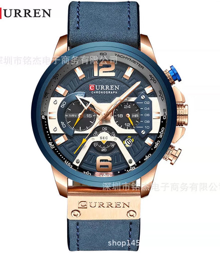Curren Caren 8329 Trendy Fashion Men Watch Men Multi-Function Sports Quartz Watch Men's Watch Waterproof - Promo Pro Store