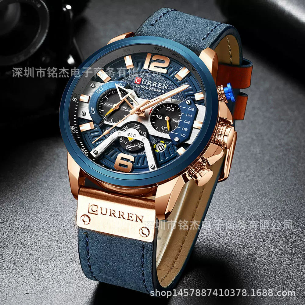 Curren Caren 8329 Trendy Fashion Men Watch Men Multi-Function Sports Quartz Watch Men's Watch Waterproof - Promo Pro Store