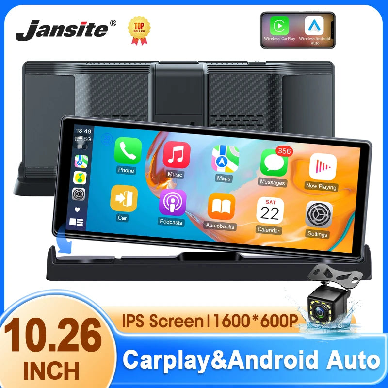 Carplay Screen for Car 10.26" HD Portable Car Stereo Touch Screen Wireless Android Auto Support Backup Camera GPS Navigation BT