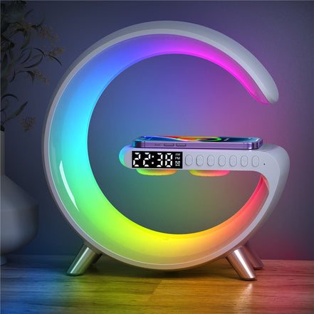 15W Wireless Charger Stand LED RGB Light Desk Lamp Speaker APP Control For iPhone 14 13 12 11 X 8 Samsung Fast Charging Station - Promo Pro Store