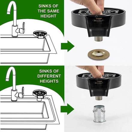 Automatic Glass Cup Washer Rinser High Pressure Kitchen Sink Machine Bar Cup Cleaner for Beer Milk Bottle Tea Cup Cleaning Tools - Promo Pro Store