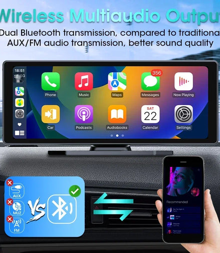 Carplay Screen for Car 10.26" HD Portable Car Stereo Touch Screen Wireless Android Auto Support Backup Camera GPS Navigation BT - Promo Pro Store