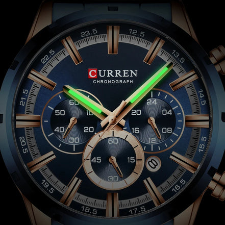 CURREN Men Watch Top Brand Luxury Sports Quartz Mens Watches Full Steel Waterproof Chronograph Wristwatch Men Relogio Masculino - Promo Pro Store