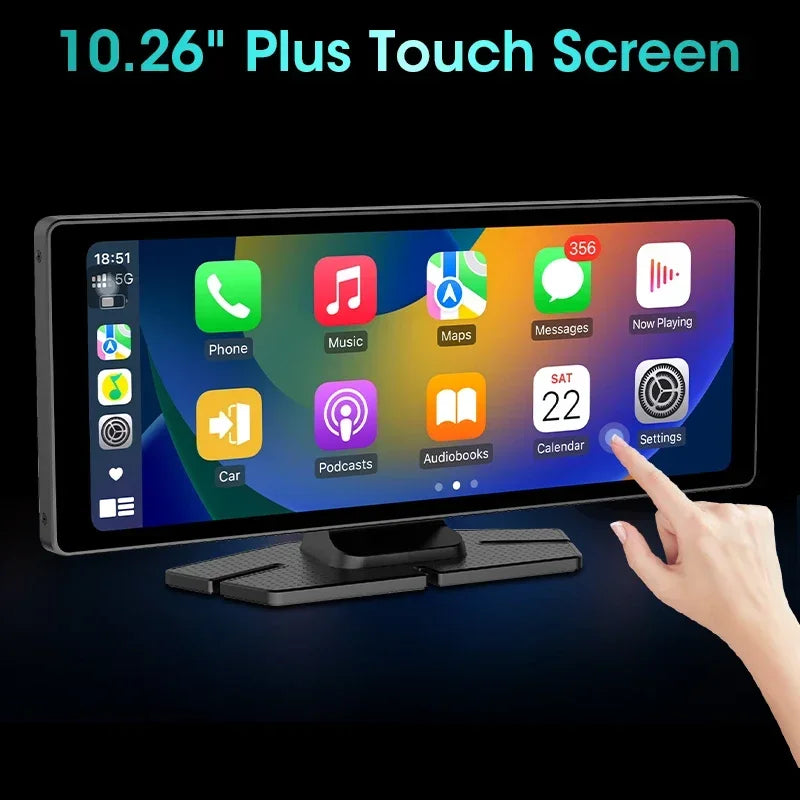 Carplay Screen for Car 10.26" HD Portable Car Stereo Touch Screen Wireless Android Auto Support Backup Camera GPS Navigation BT