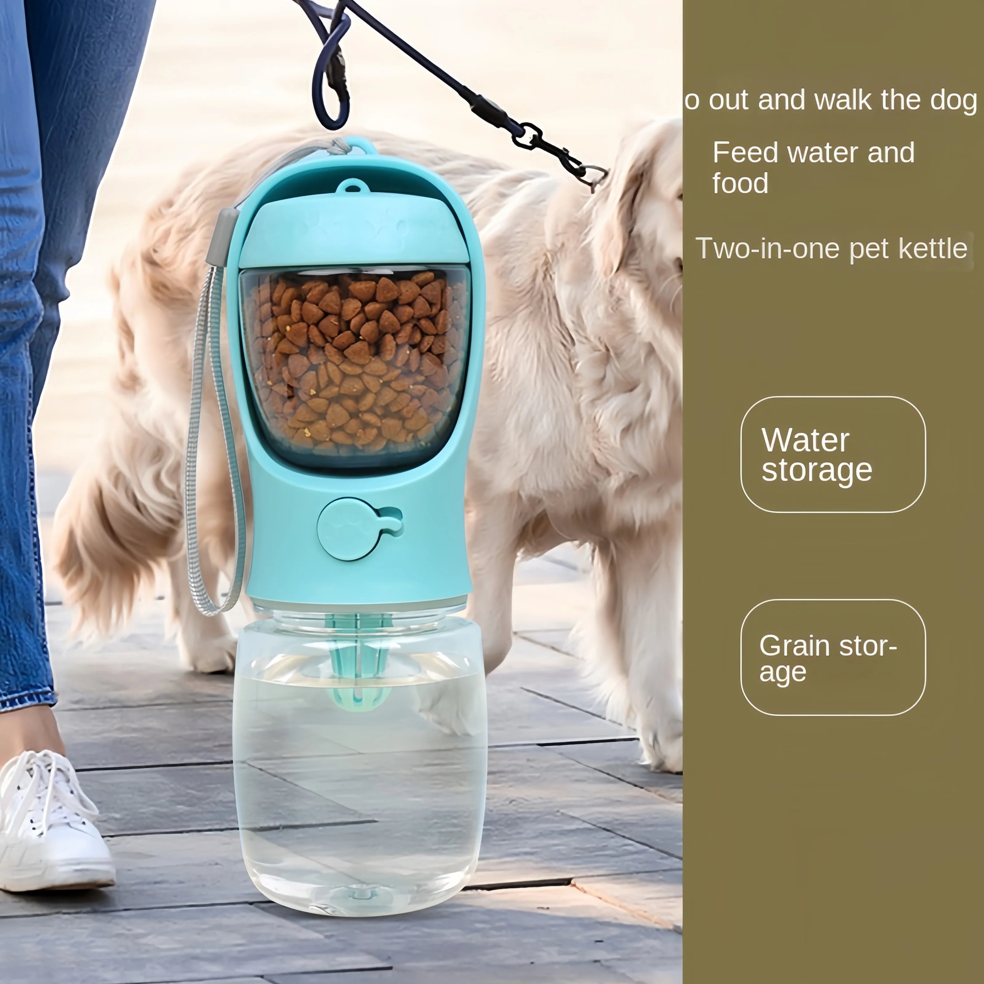 Portable Dog Cat Water Bottle with Storage Food - Promo Pro Store