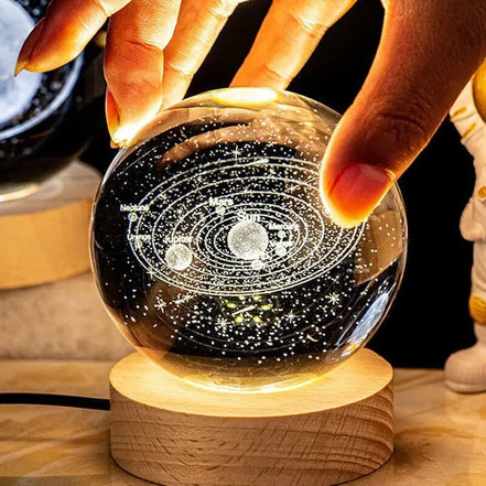 USB Night Light LED Crystal Ball Table Lamp 3D Moon Planet Galaxy Decor for Home Table Lamp - Promo Pro Store