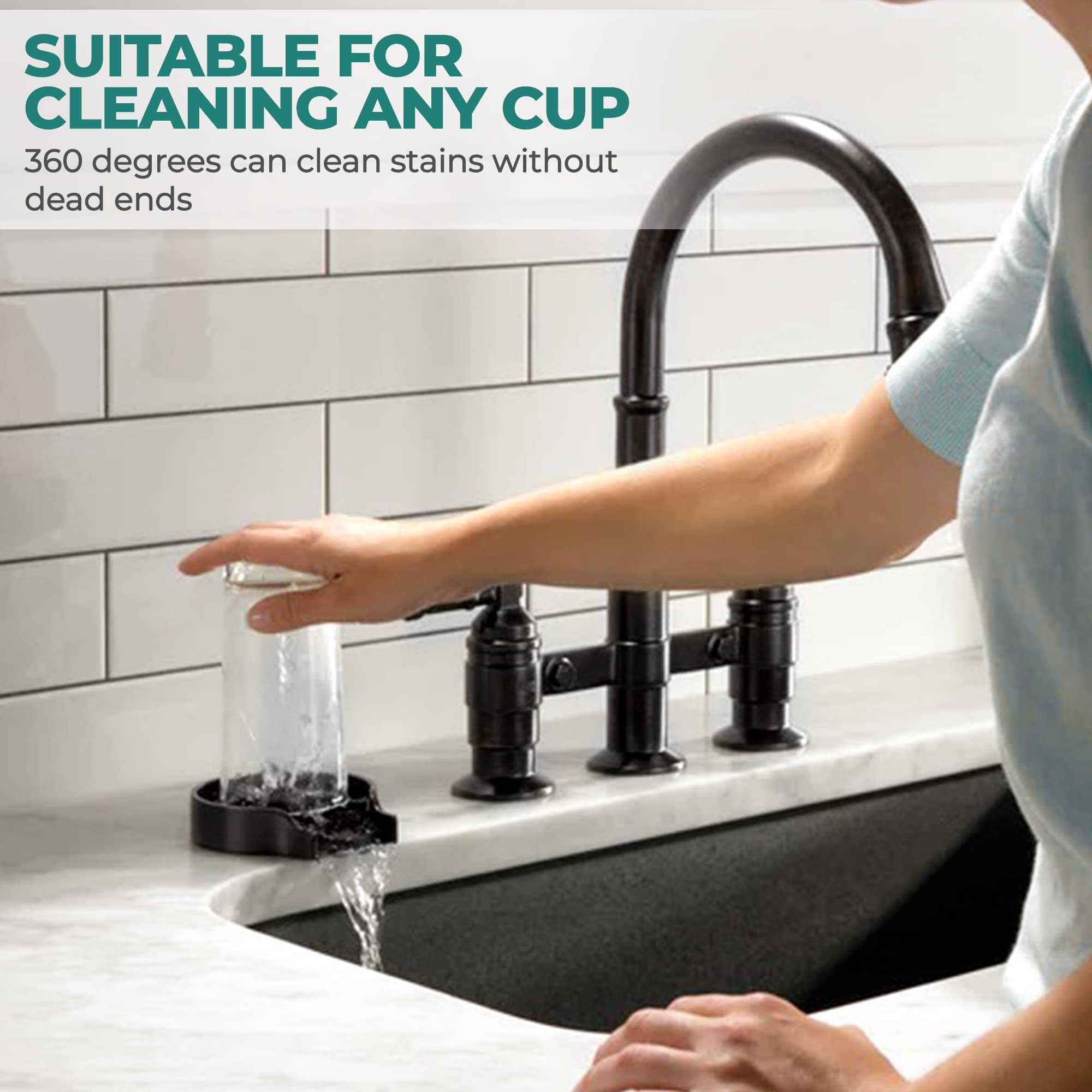 Automatic Glass Cup Washer Rinser High Pressure Kitchen Sink Machine Bar Cup Cleaner for Beer Milk Bottle Tea Cup Cleaning Tools - Promo Pro Store