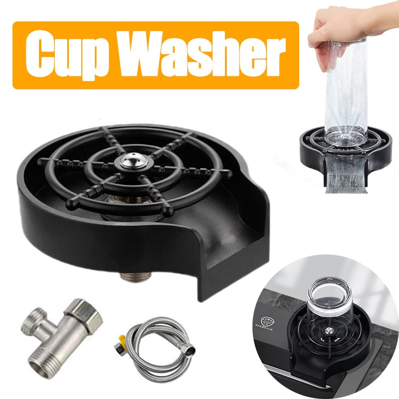 Automatic Glass Cup Washer Rinser High Pressure Kitchen Sink Machine Bar Cup Cleaner for Beer Milk Bottle Tea Cup Cleaning Tools - Promo Pro Store